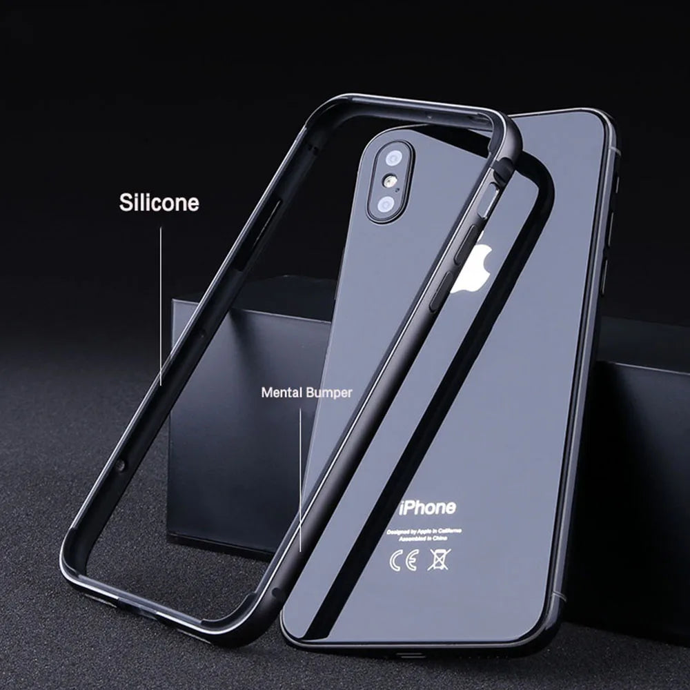 Bumper Phone Case For iPhone 15 14 13 Pro Max 11 XR XS 12 Mini 7 8 Plus 13Pro Silicone Metal Frame Shockproof Luxury Accessories