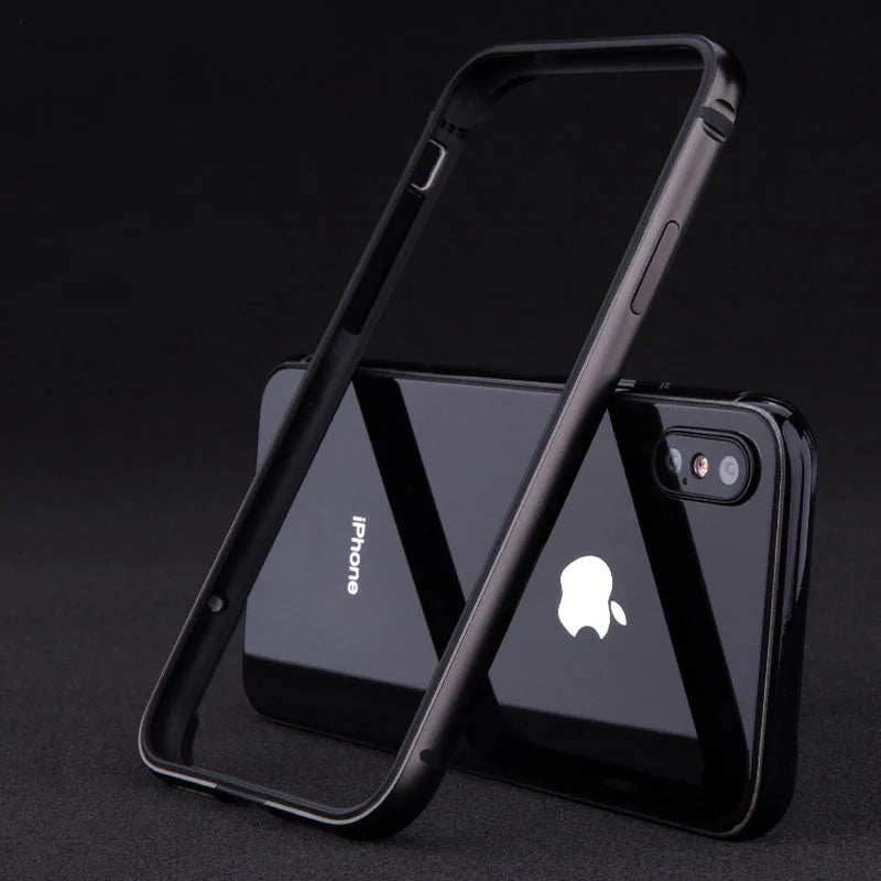 Bumper Phone Case For iPhone 15 14 13 Pro Max 11 XR XS 12 Mini 7 8 Plus 13Pro Silicone Metal Frame Shockproof Luxury Accessories