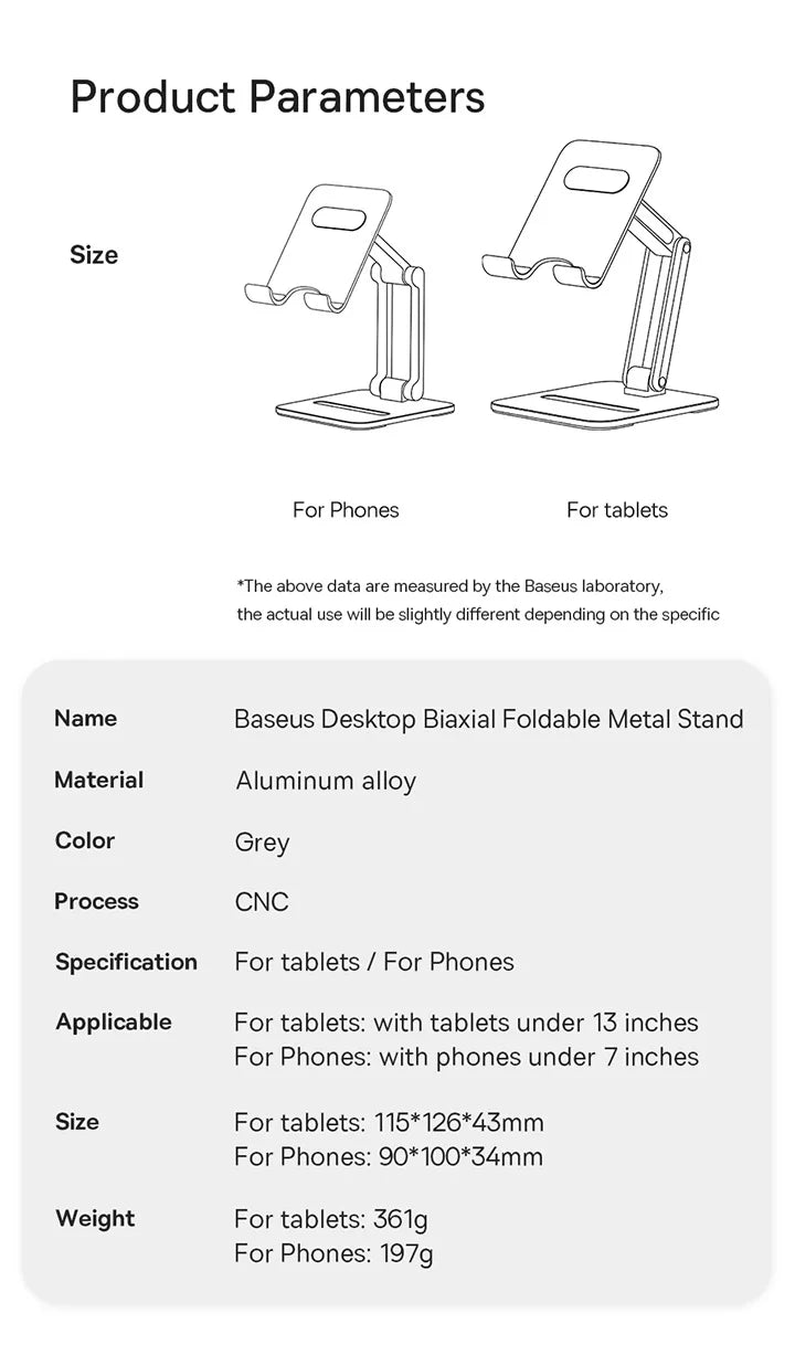 Baseus Phone Holder Stand Aluminum Alloy Cell Phone Tablet Stand Support for iPad iPhone 13 12 Samsung Mobile Phone Accessories