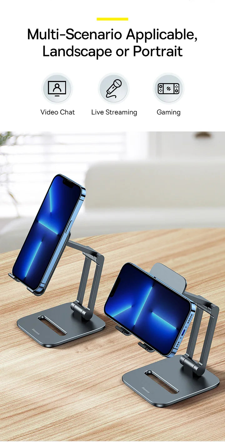 Baseus Phone Holder Stand Aluminum Alloy Cell Phone Tablet Stand Support for iPad iPhone 13 12 Samsung Mobile Phone Accessories