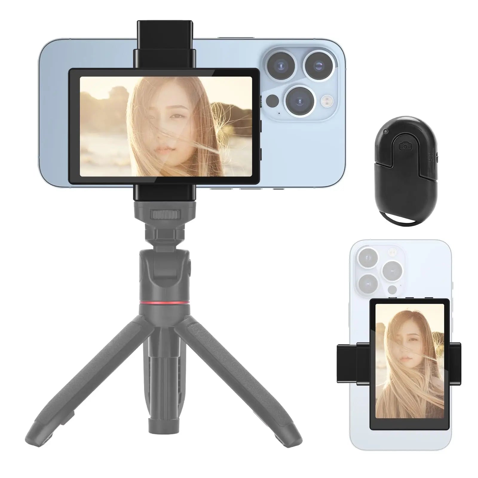 KingMa Monitor Screen using phone rear camera for Selfie Vlog or Live Stream TikTok Compatible with iPhone